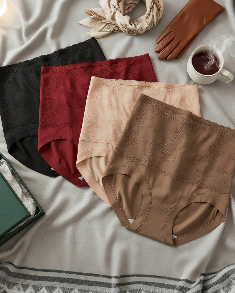 Byxor Kinesisk Stil Hög Midja Embossad Magkontroll