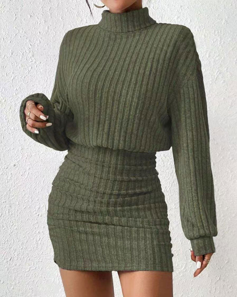 Ribbad Poloklänning I Bodycon-Modell