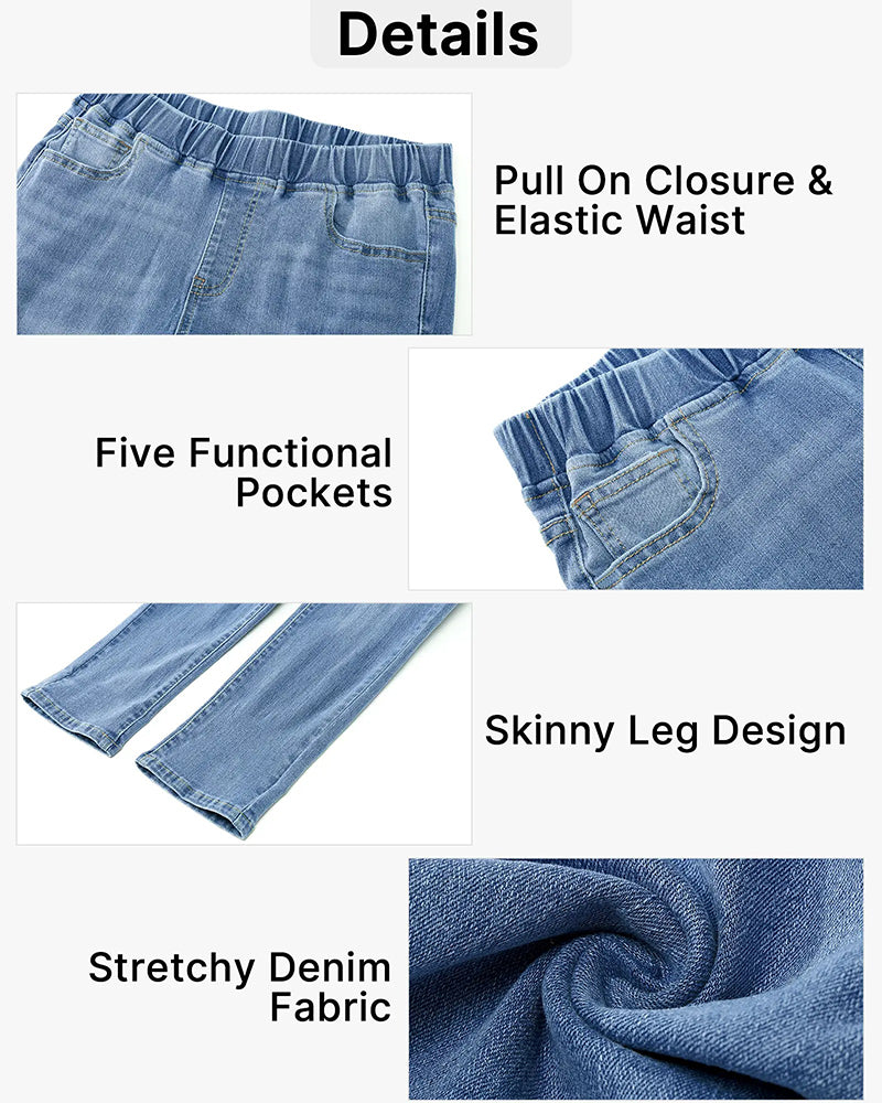 Jeans Elastisk Midja Capri