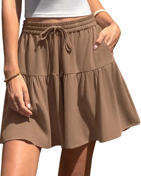 Shorts Ruffle Patchwork Knytning