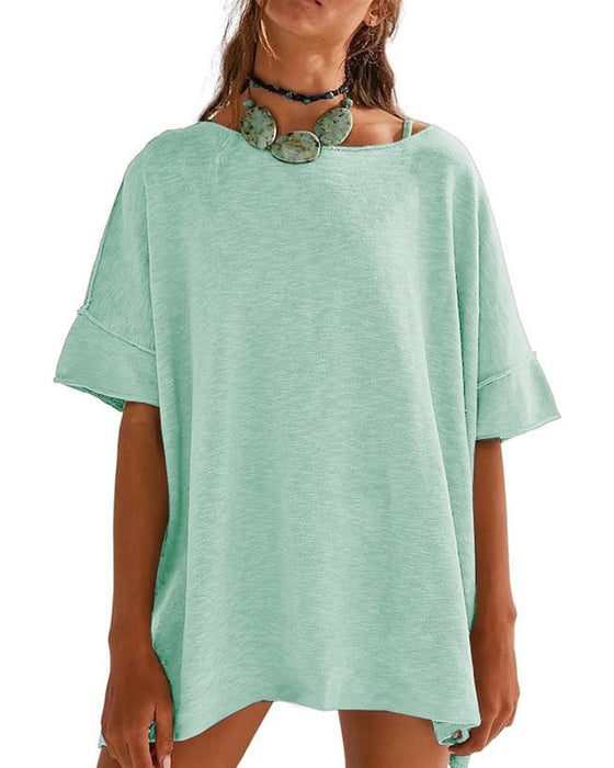 T-Shirt Enfärgad Lapptäcke Halv Ärm