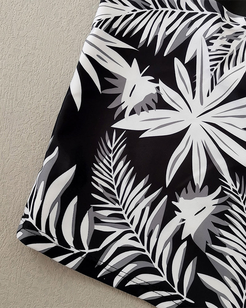 Bikini Högmidjad Boyleg Tryckt