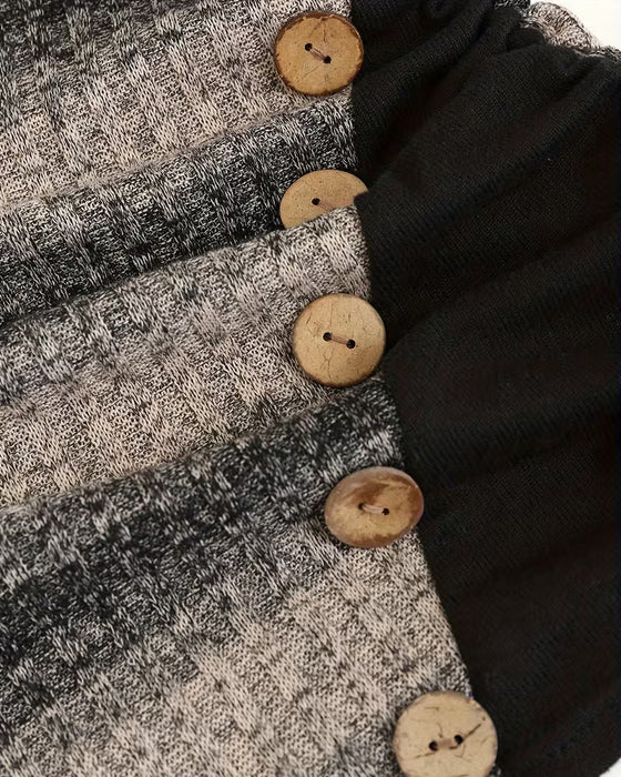 Sweatshirt Oregelbunden Rand Knapp