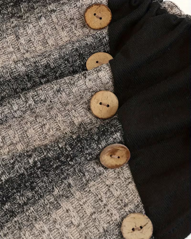 Sweatshirt Oregelbunden Rand Knapp