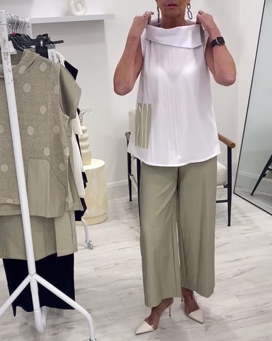 Dräkt Ärmlös Bred Krage Mode