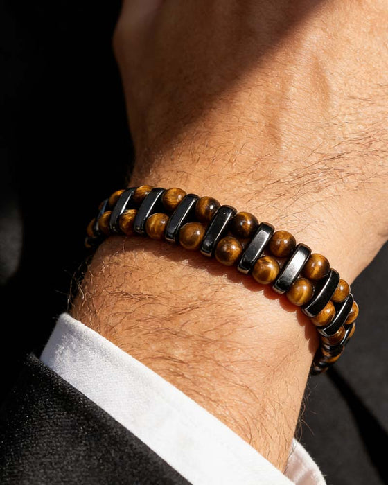 Naturlig Tigeröga Sten Armband