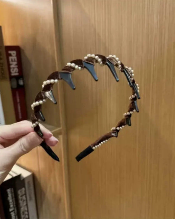 Hårband Vintage Högt Kranium Konstpärla