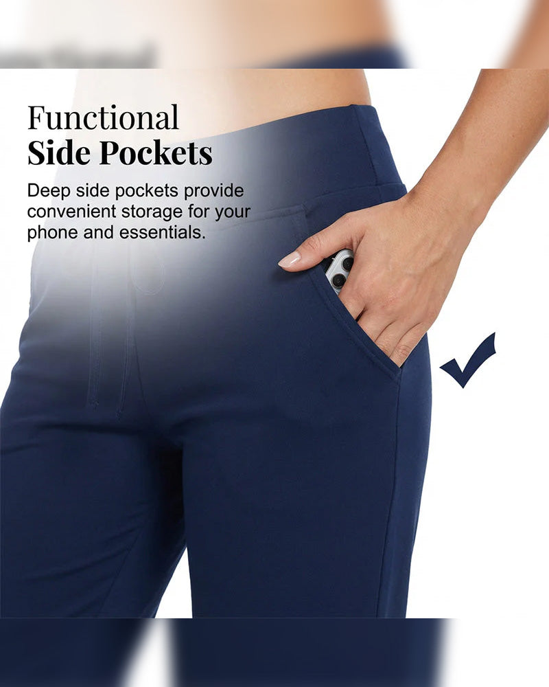 Enfärgade avskurna loungebyxor med fickor