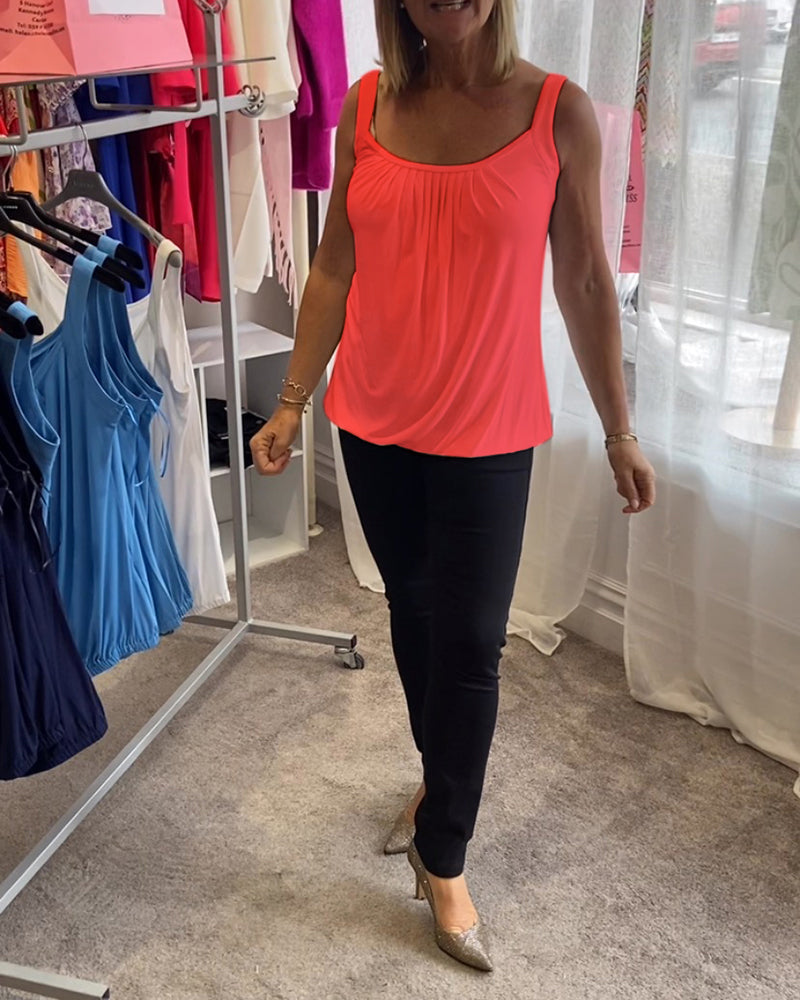 Set Plisserad rejäl avslappnad ärmlös topp