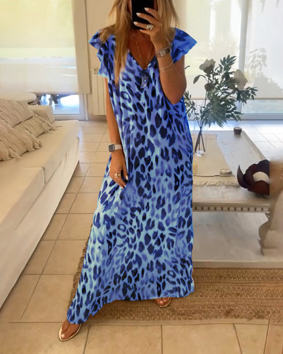 Klänning med korta ärmar och retrostil