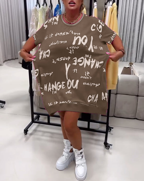 Klänning Löst Bokstavstryck