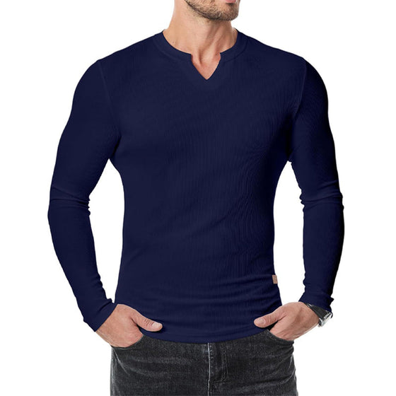Slim Fit V-Ringad Longline Muscle Shirt För Män