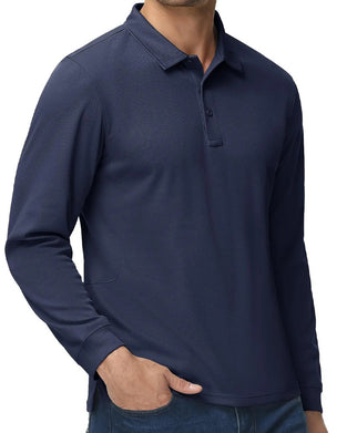 T-Shirt Polo Krage Lång Ärm Avslappnad