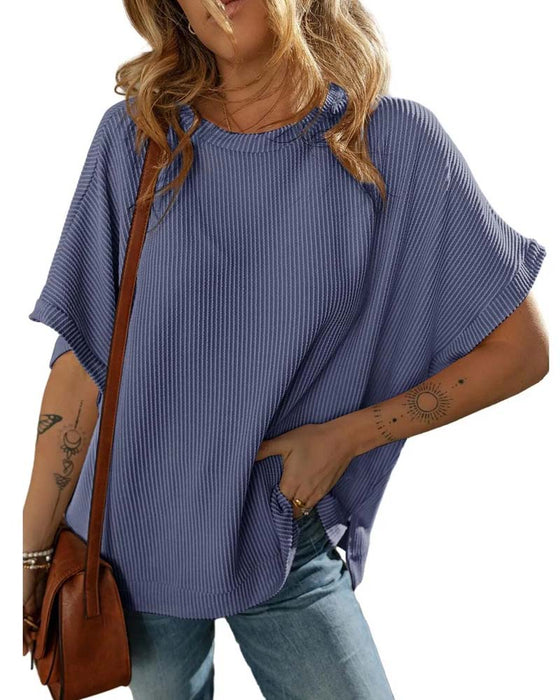 T-Shirt Lös Passform Rund Hals Casual