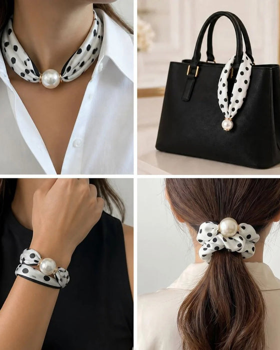 Halsband Lång Pärlprydd Silke