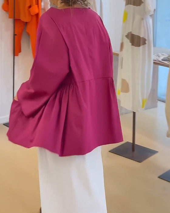 Enfärgad Långärmad Blus