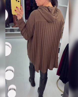 Oregelbunden Lösittande Enfärgad Långärmad Hoodie