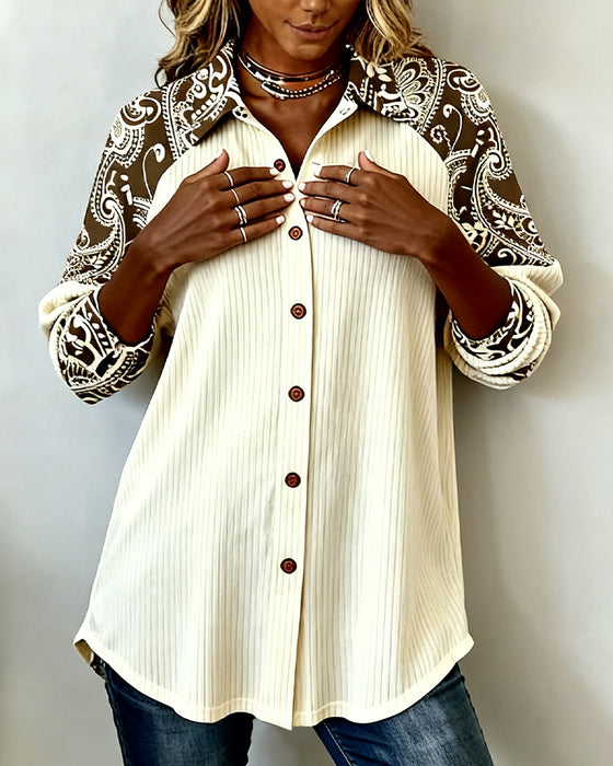 Skjorta Med Casual Stil Och Geometrisk Patchwork