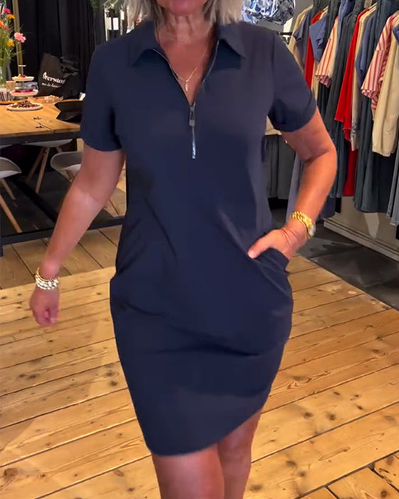 Klänning Krageblad Blixtlås