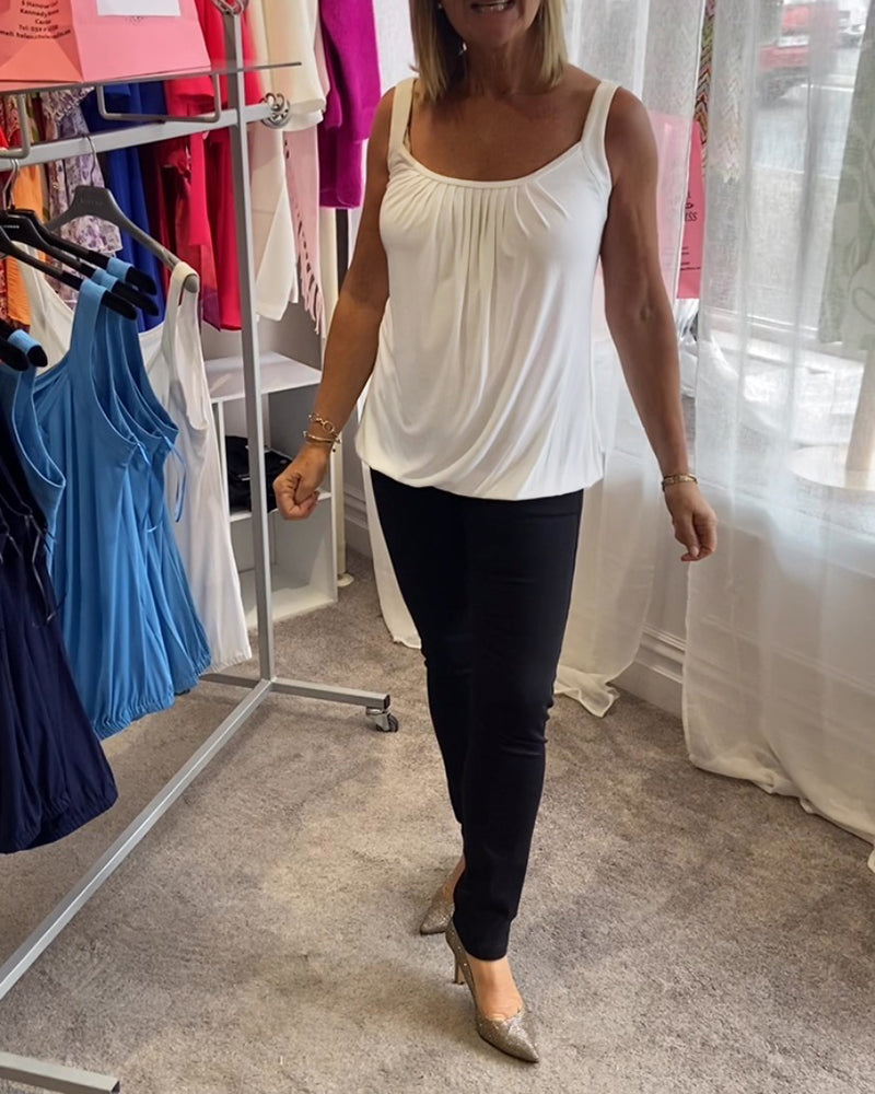 Set Plisserad rejäl avslappnad ärmlös topp