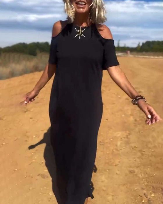 Klänning Fashion Avslappad Off-Shoulder Slim