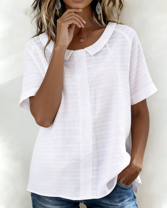 Blus Texturerad Peter Pan Krage