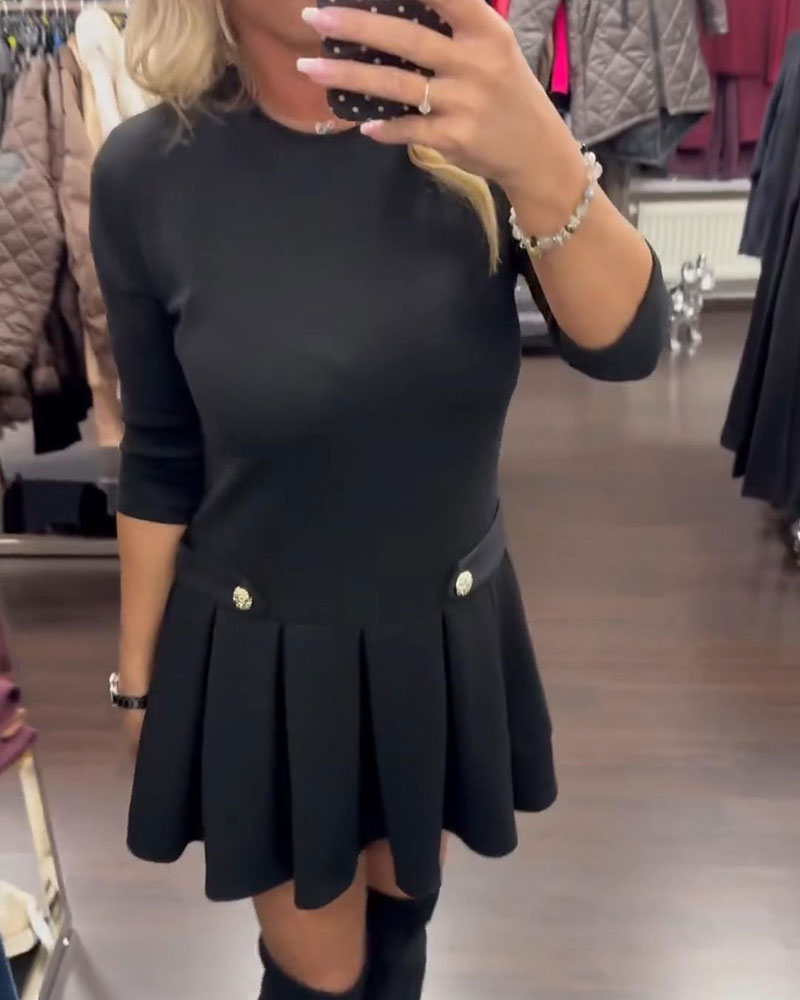 Klänning Elegant Slimmande Veckad