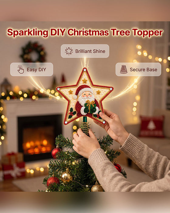 DIY Femuddig Stjärna Diamantmålning Julgranstopp