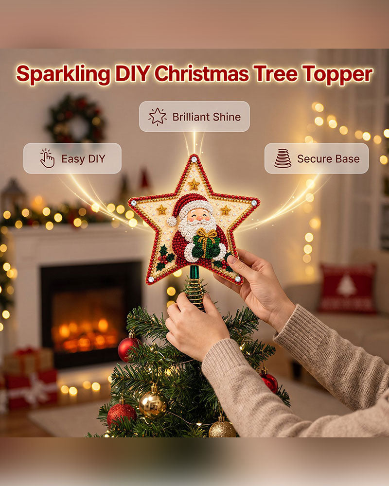 DIY Femuddig Stjärna Diamantmålning Julgranstopp