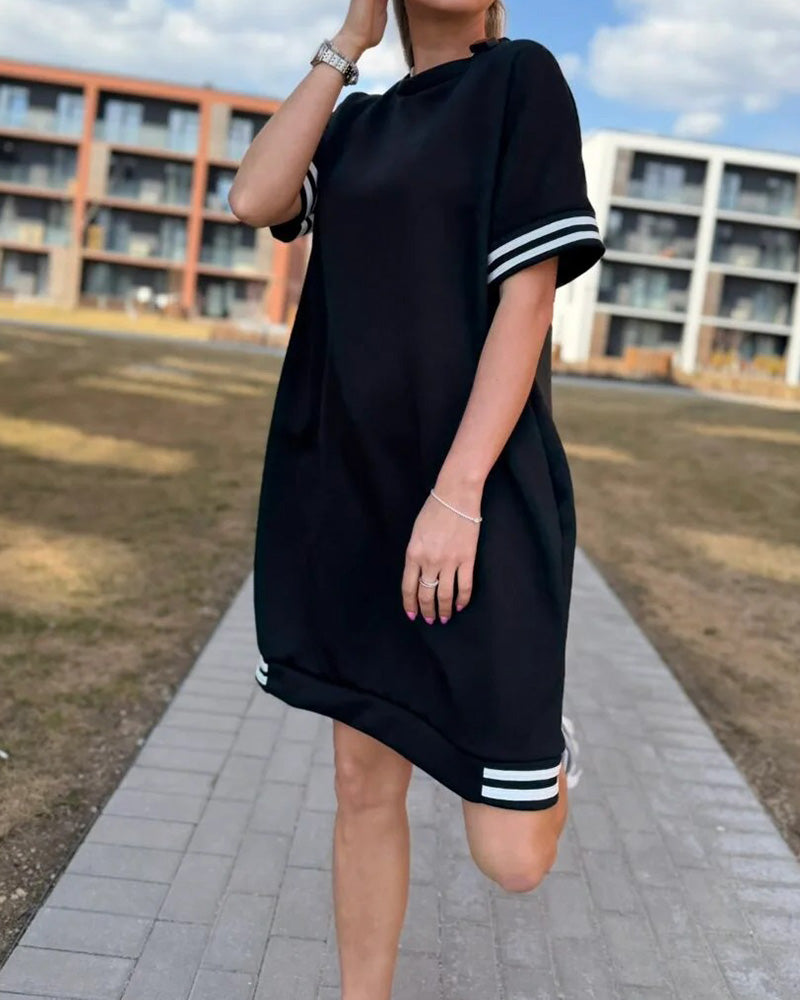Klädning Rundhalsad Rand Casual
