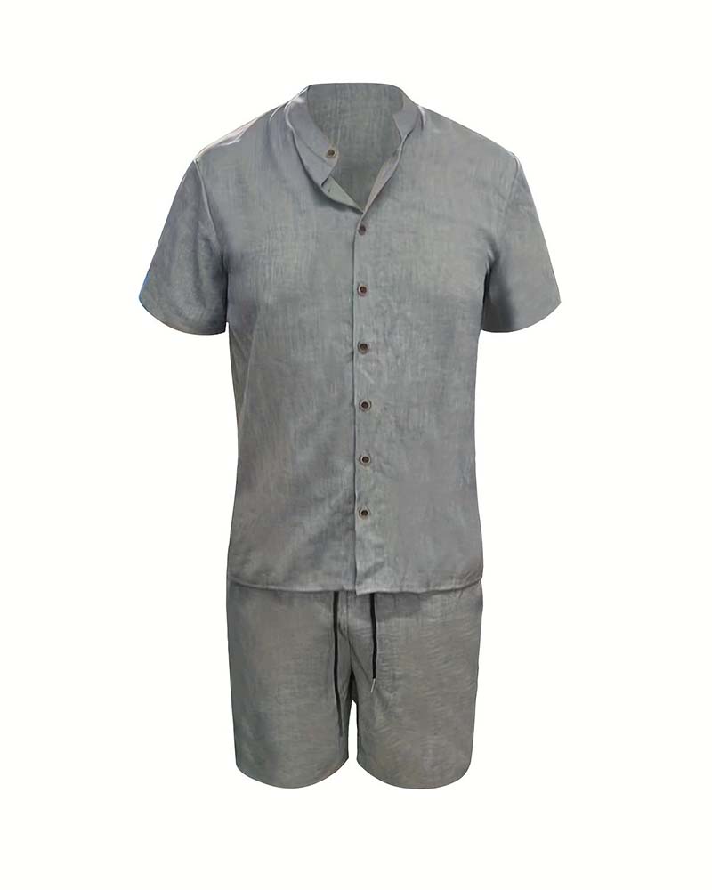 Herr Set Kortärmad Skjorta Och Shorts