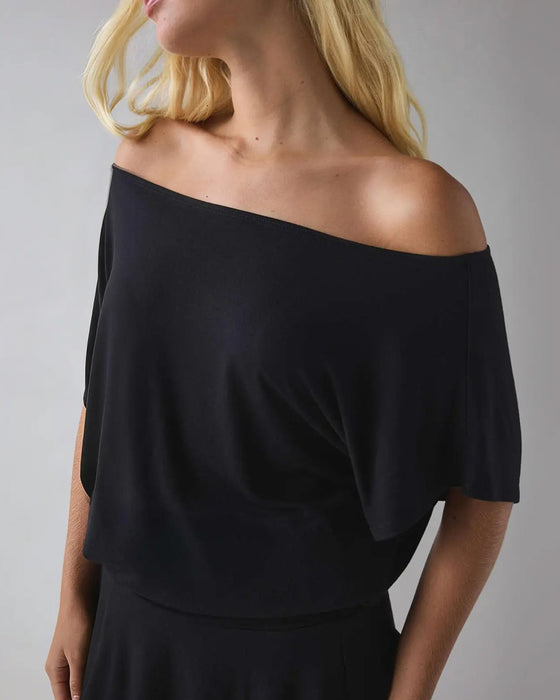 Klänning Off-Shoulder Lös Fladdermus