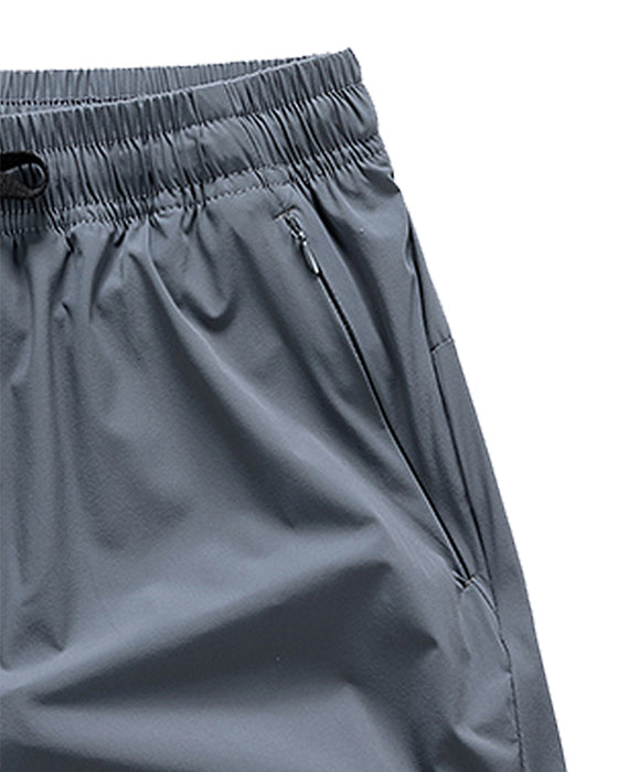 Shorts Män Elastisk Midja Ficka Snabbtorkande Is-Silke Sport