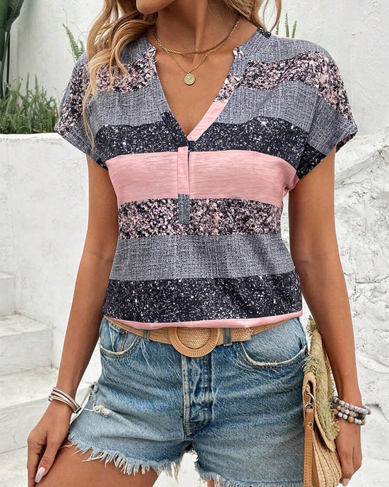 T-shirt V-ringad Kortärmad