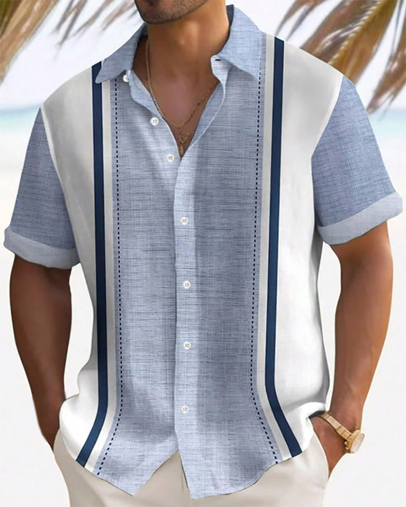 Skjorta Färgblockerad Kort Ärm