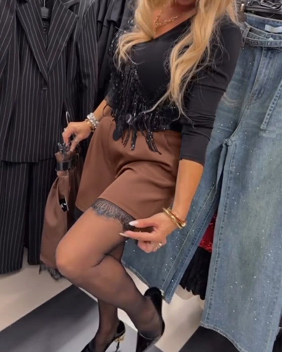 Shorts Elegant Spetskantad