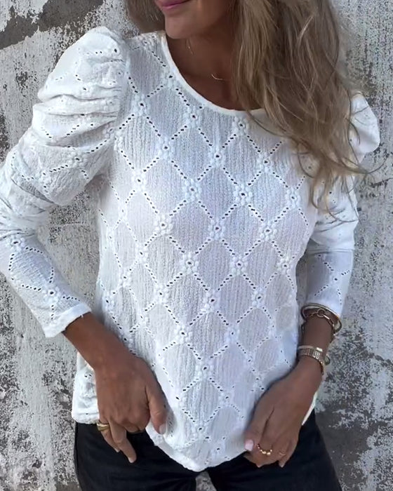 Blus Med Puffärmar Och Cutout-Detaljer
