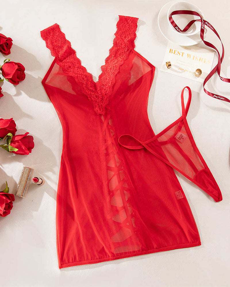 Nattlinne Sexig Band Spets