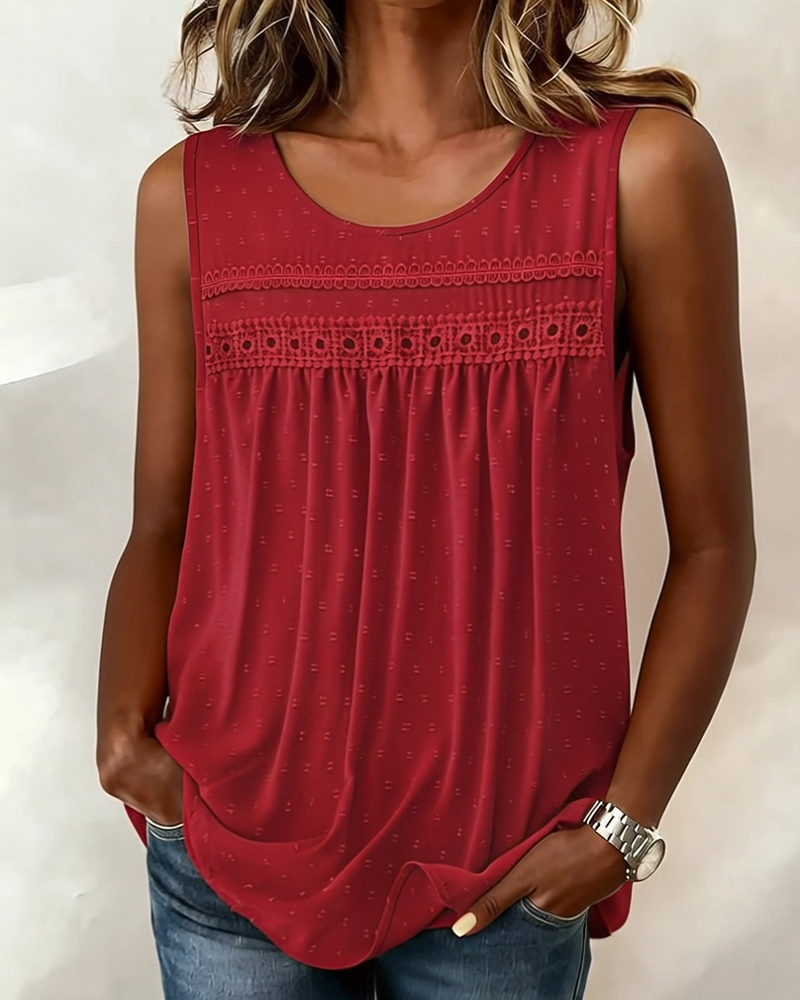 Linne Jacquard Spets Lapptäcke Ärmlös