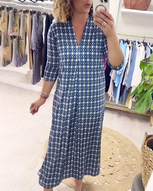 Klänning Geometrisk Tryck Maxi