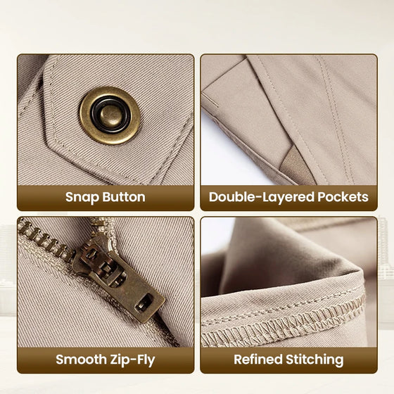 Herrars Aktiva Khaki Byxor Med Expanderbart Midjeband