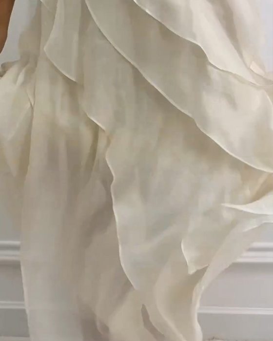 Klädning Ärmlös Ruffle Elegant