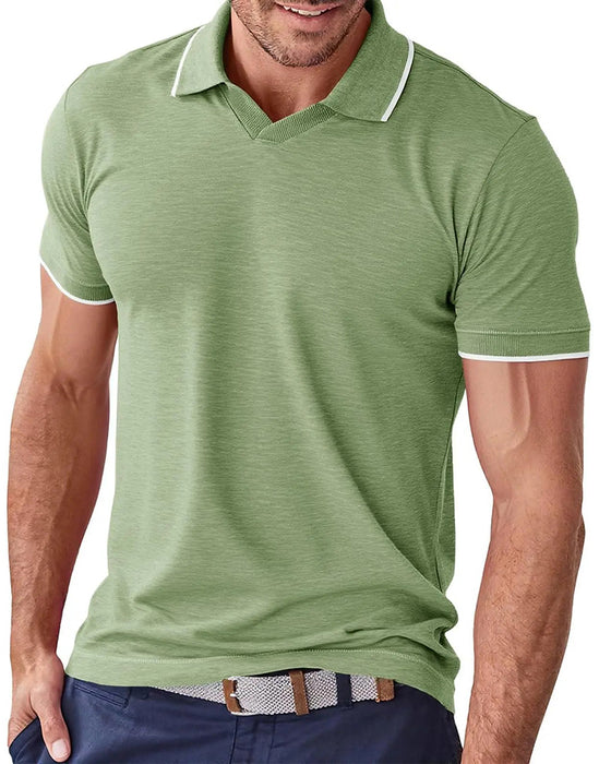 Avslappnad T-Shirt Med Krage, Kortsärmad
