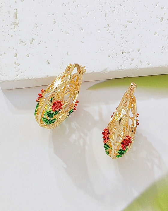 Örhängen Vintage Blomma Ring