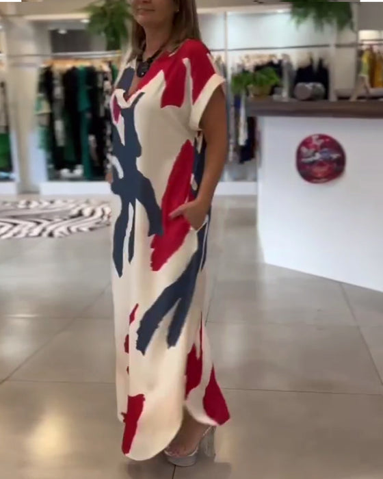 Klänning Kortärmad Tryckt