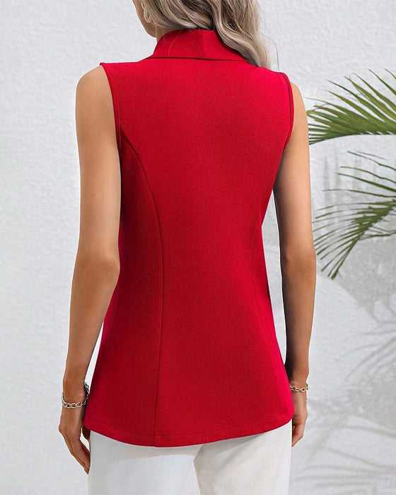 Enknäppt Ärmlös Kofta Jacka