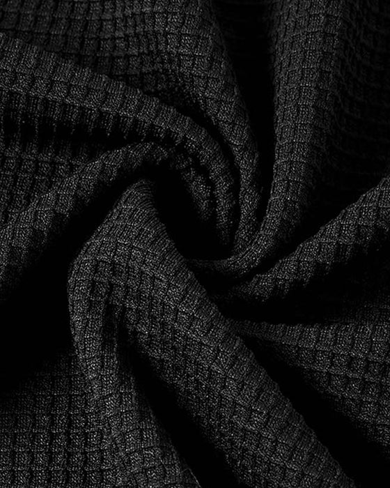 Top Med Vaffelstickning, Raglans Ärmar Och Färgblockdesign