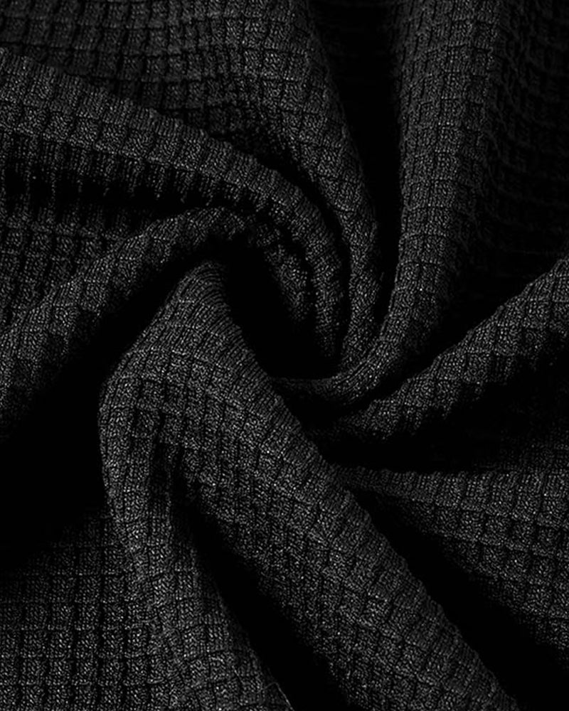 Top Med Vaffelstickning, Raglans Ärmar Och Färgblockdesign