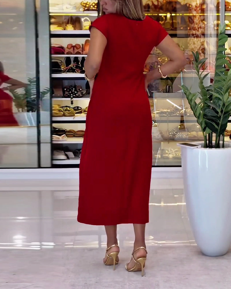 Klänning Elegant Åtsittande Midja Slits