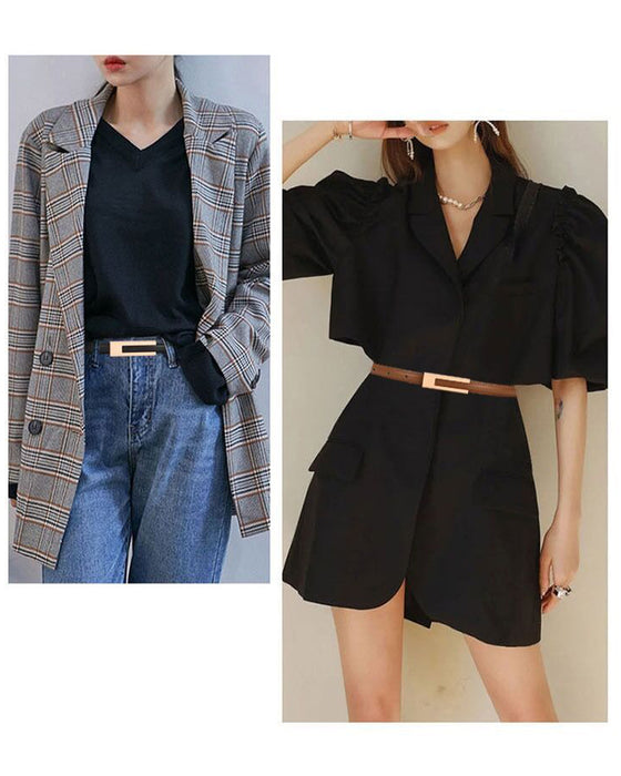 Enkelt retro enfärgat tunt bälte